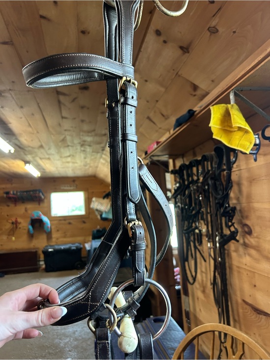 rambo micklem Accessories - Brown Leather Bridle with Brass Hardware